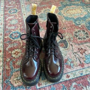 LIKE NEW Dr. Martens Vegan Jadon Platform Burgundy Size 9